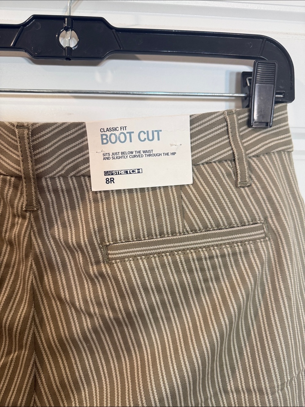 GAP Women’s Classic Fit Stretch Bootcut Striped Chino Pants Tan Size 8 NWT - Picture 5 of 6